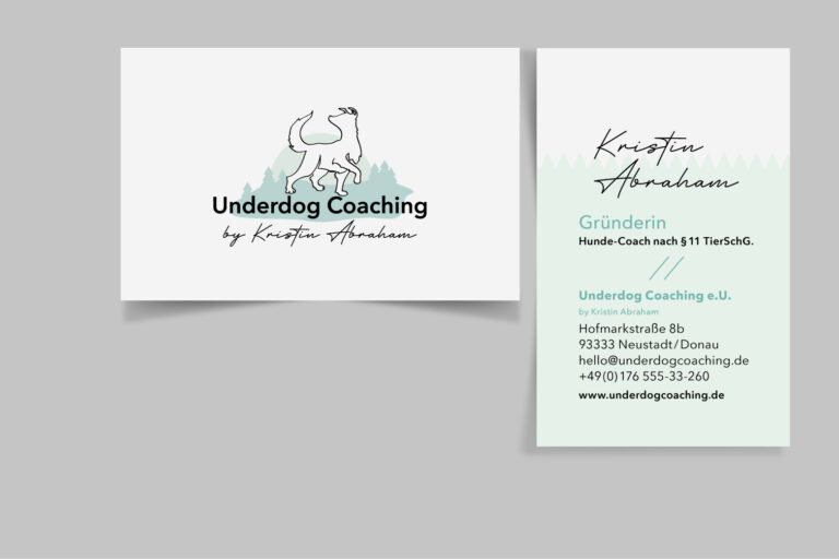 Visitenkarte, Vorder- & Rückseite Underdog Coaching