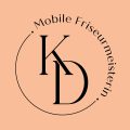 Logo Mobile Friseurmeisterin KD, schwarz auf peach